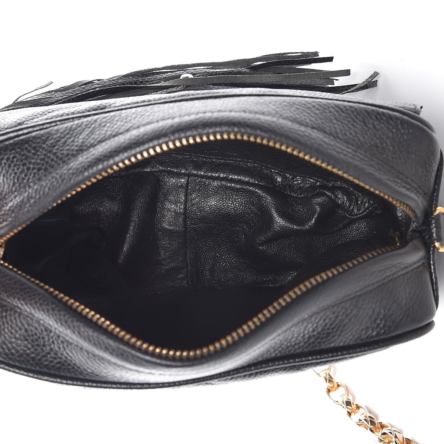 Chanel Caviar Chevron Quilted Tassel Camera Case Black 5 of 10