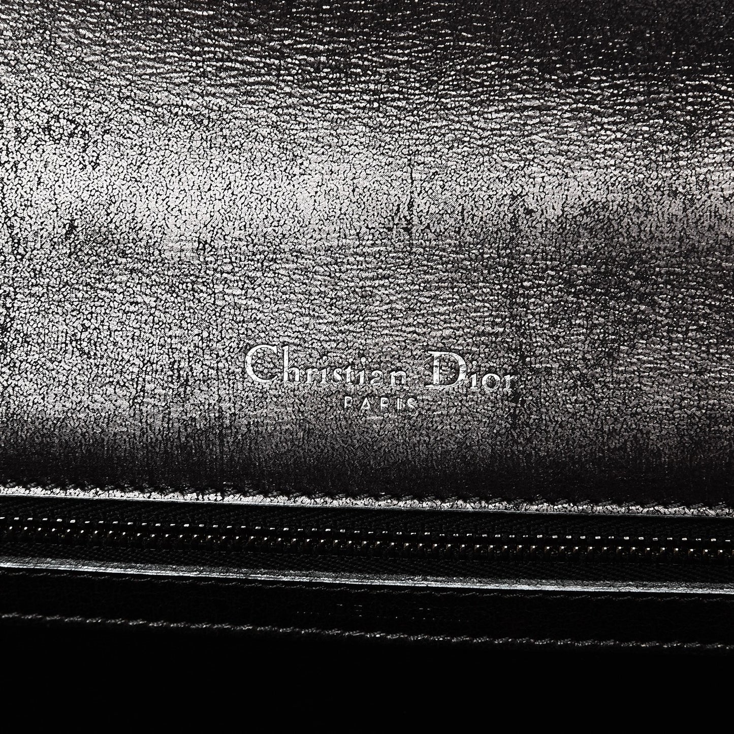 Metallic Brushed Calfskin Medium Diorama Flap Bag Titanium