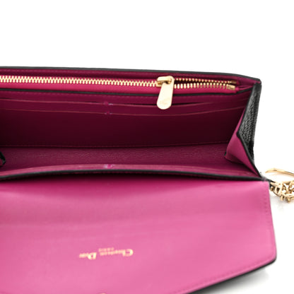 Christian Dior Bullcalf Diorissimo Slim Envelope Wallet Black Rose Indien 5 of 9