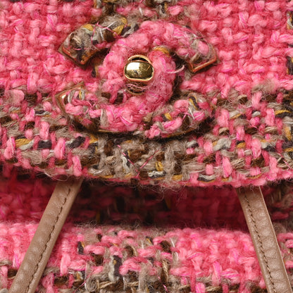 Chanel Wool Tweed Elegant Backpack Pink Brown 8 of 10