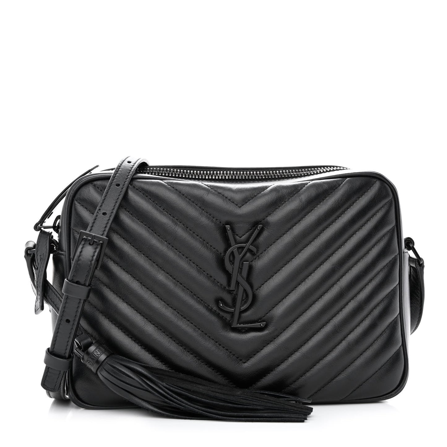 Calfskin Matelasse Monogram Monochrome Lou Camera Bag Black