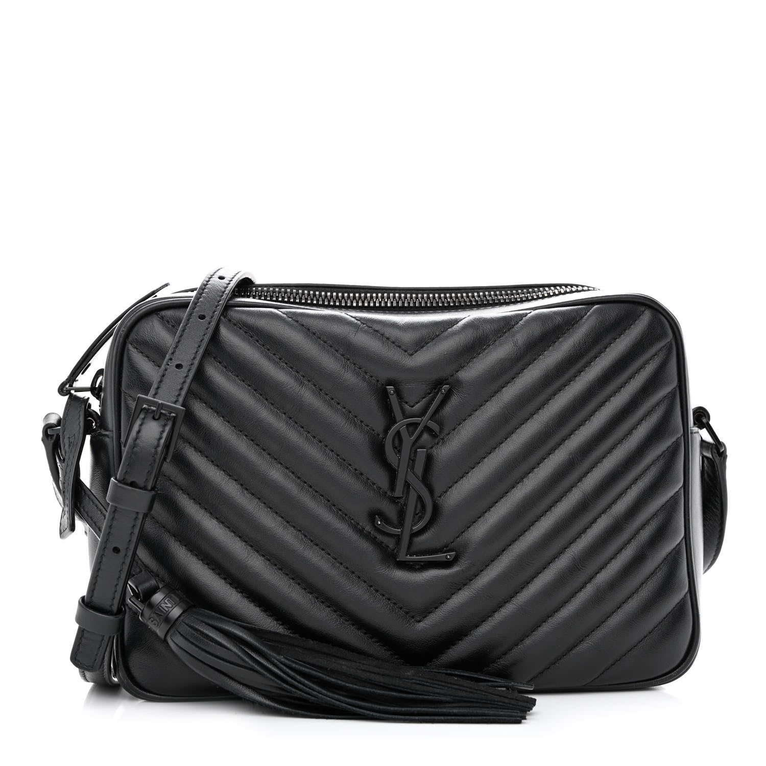 Saint Laurent Calfskin Matelasse Monogram Monochrome Lou Camera Bag Black 1 of 9