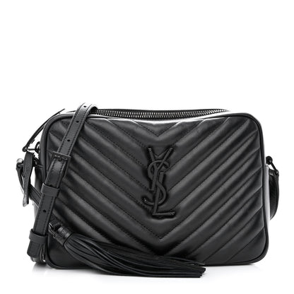 Saint Laurent Calfskin Matelasse Monogram Monochrome Lou Camera Bag Black 1 of 9