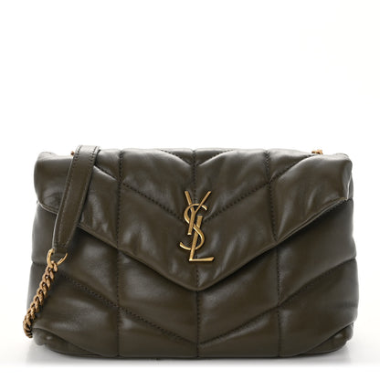 Saint Laurent Lambskin Quilted Toy Loulou Puffer Monogram Chain Satchel Seaweed 1 of 11