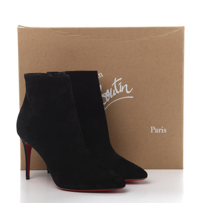 Christian Louboutin Veau Velours Eloise Booty 85 Ankle Boots 38 Black 10 of 10