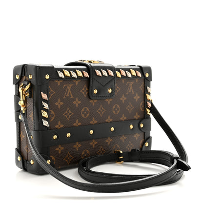Louis Vuitton LOUIS VUITTON Monogram Studded Petite Malle Black 3 of 17