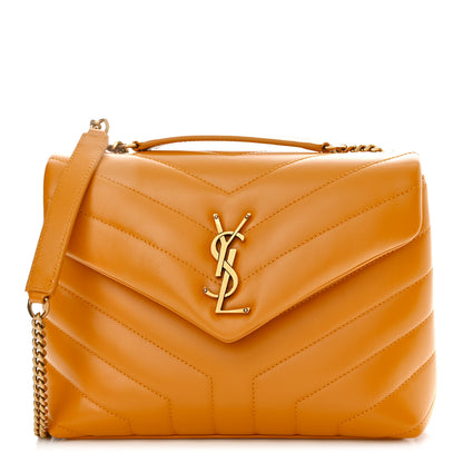 Saint Laurent Calfskin Y Quilted Monogram Small Loulou Chain Satchel Cheddar Cheddar 1 of 10