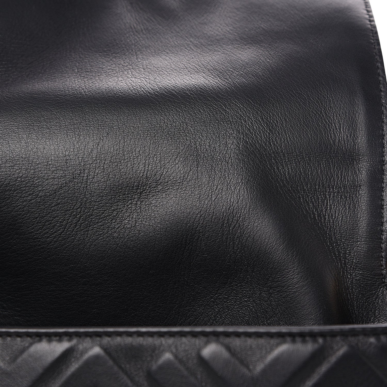 Fendi Nappa FF 1974 Embossed Large Baguette Black 9 of 9