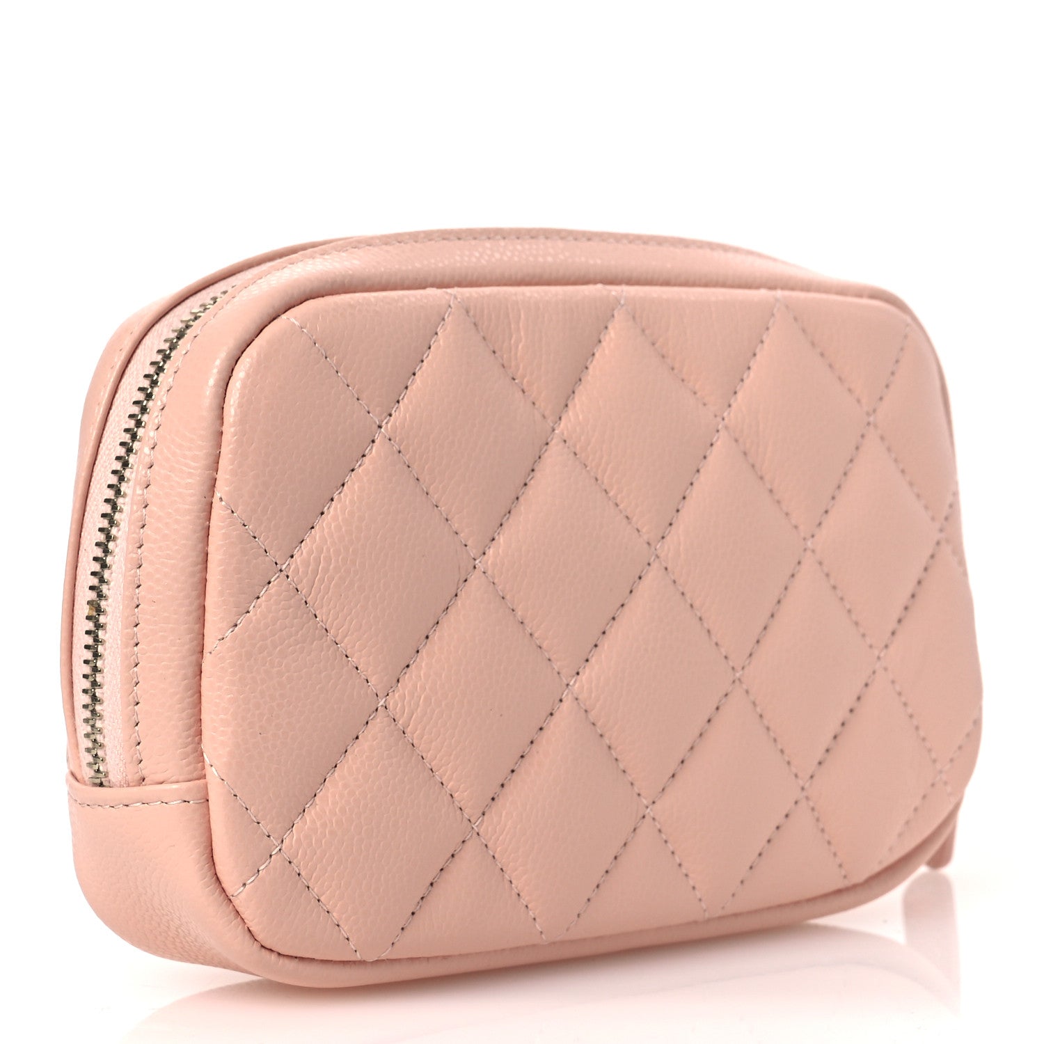 Chanel Caviar Quilted Small Curvy Pouch Cosmetic Case Light Pink 3 of 7