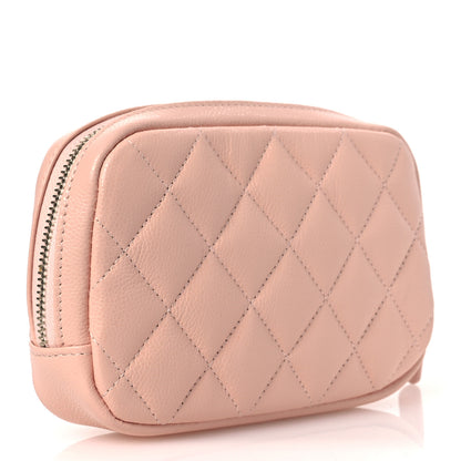 Chanel Caviar Quilted Small Curvy Pouch Cosmetic Case Light Pink 3 of 7