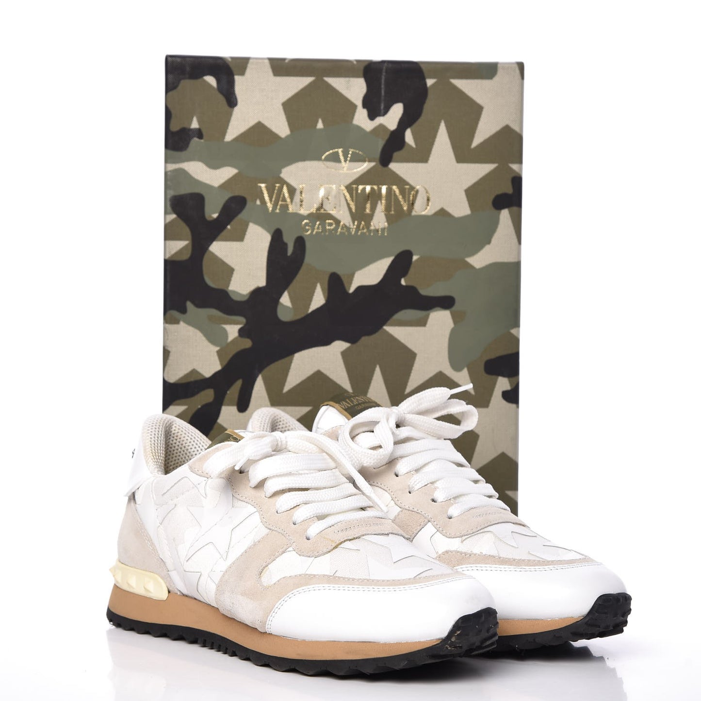 Fabric Suede Camustars Womens Rockrunner Sneakers 37.5 White