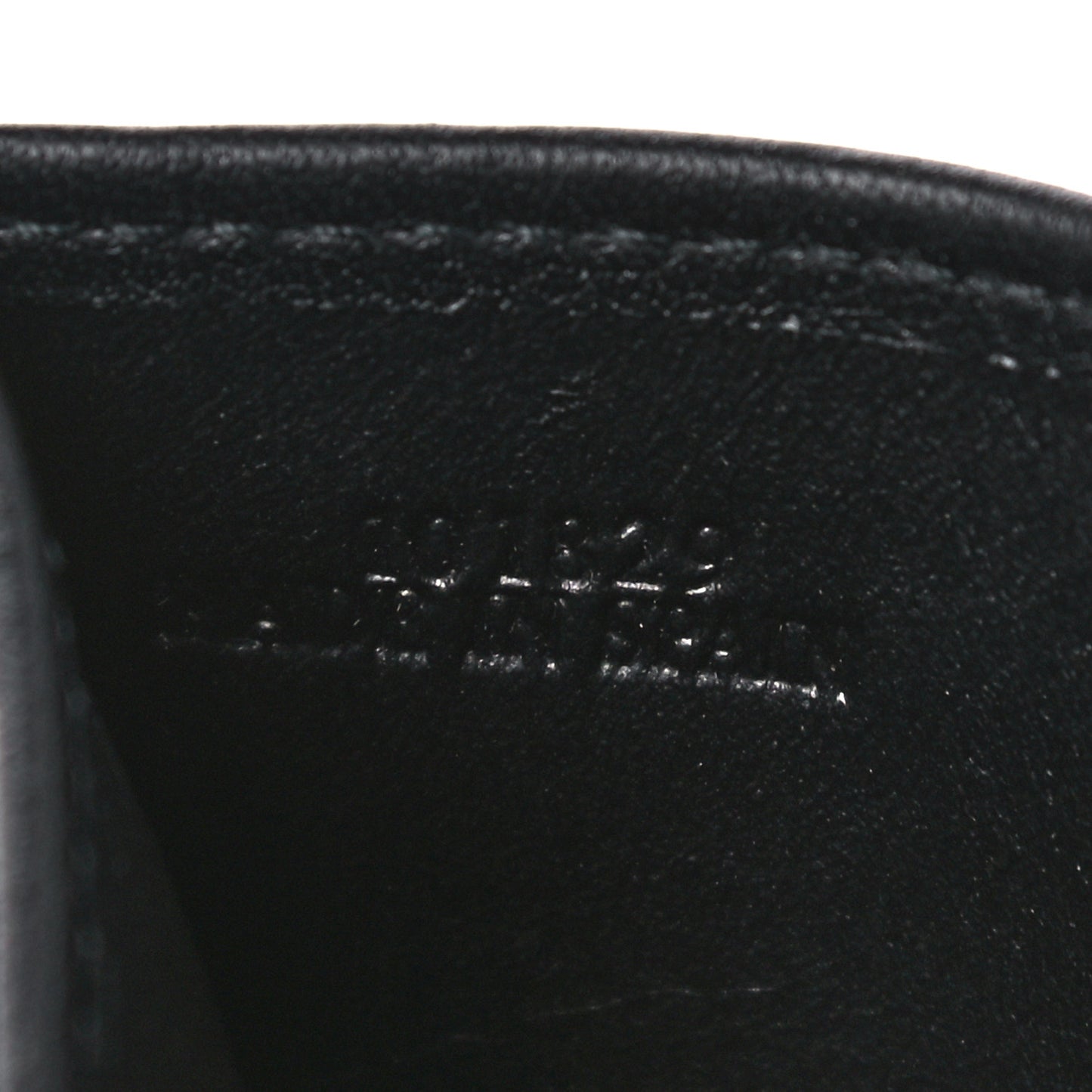 Calfskin Embossed Puzzle Plain Card Holder Black