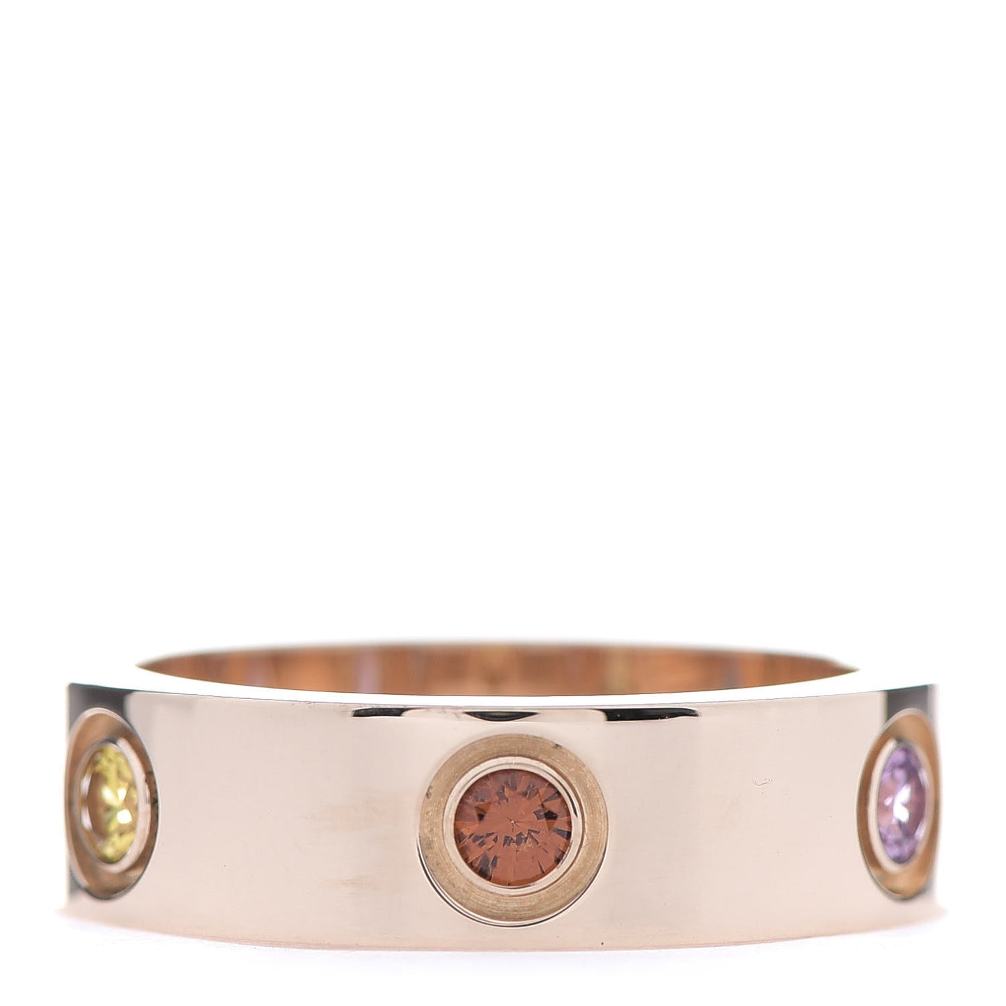 18K Pink Gold Sapphire Garnet Amethyst 5.5mm LOVE Ring 53 6.5