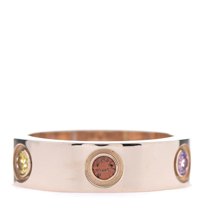 Cartier 18K Pink Gold Sapphire Garnet Amethyst 5.5mm LOVE Ring 53 6.5 1 of 5