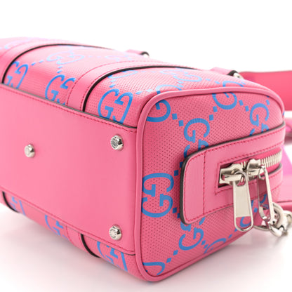 Gucci Calfskin GG Tennis Bi-Color Embossed Mini Duffle Bag Modern Fucsia Modern Blue 10 of 10