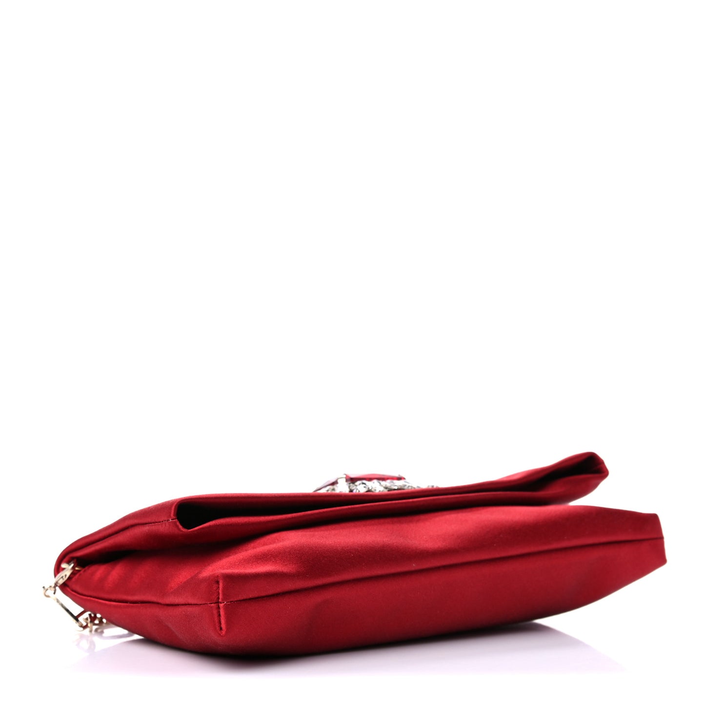 Satin Crystal Titania Clutch Red