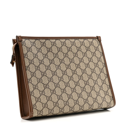 Gucci GG Supreme Monogram Azalea Calfskin Retro Interlocking G Beauty Case Beige Ebony Brown Sugar 3 of 8
