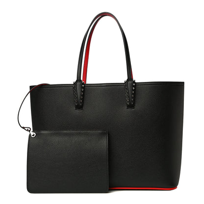 Christian Louboutin Calfskin Spikes East West Cabata Tote Black 1 of 11