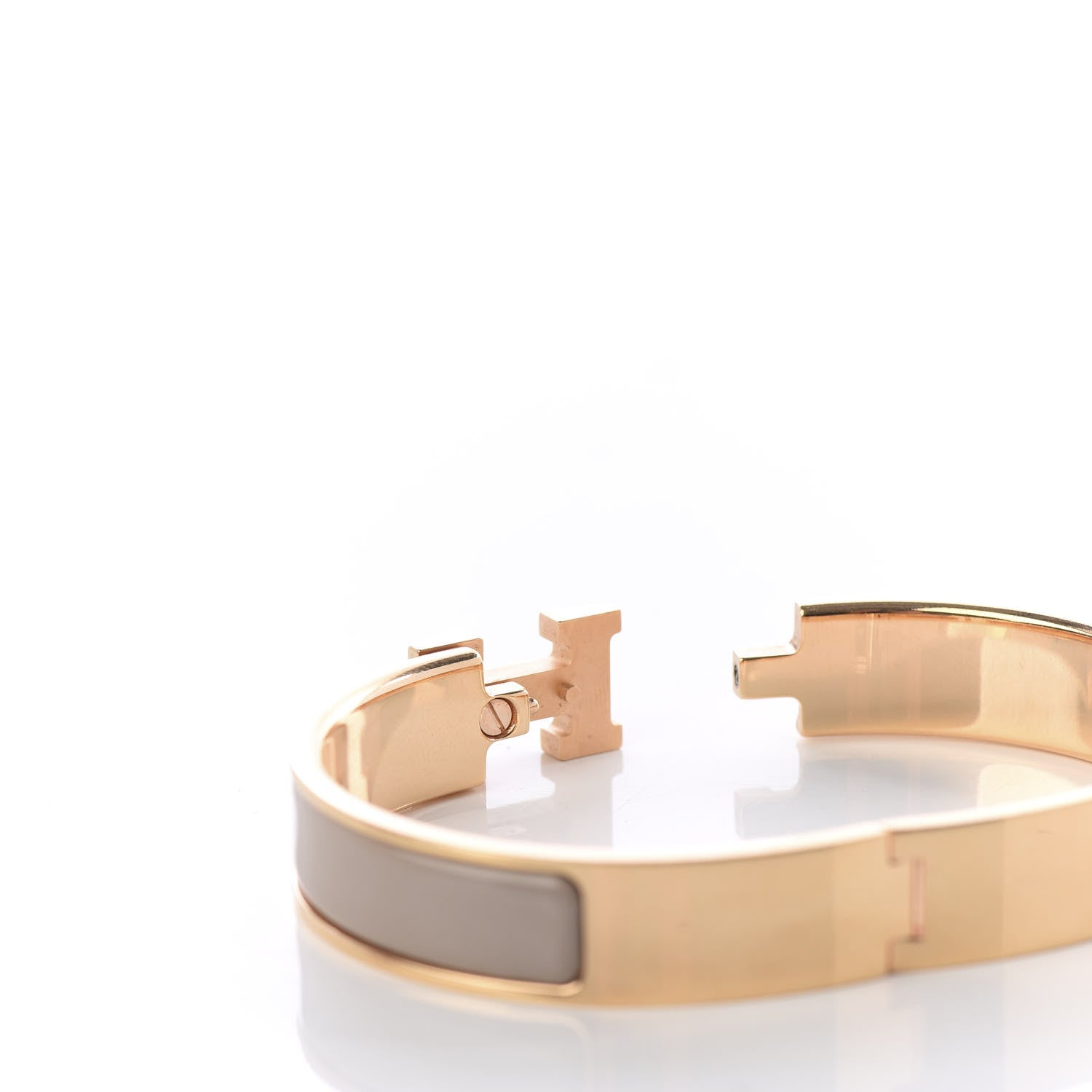 Hermes Enamel Narrow Clic Clac H Bracelet GM Marron Glace 6 of 7