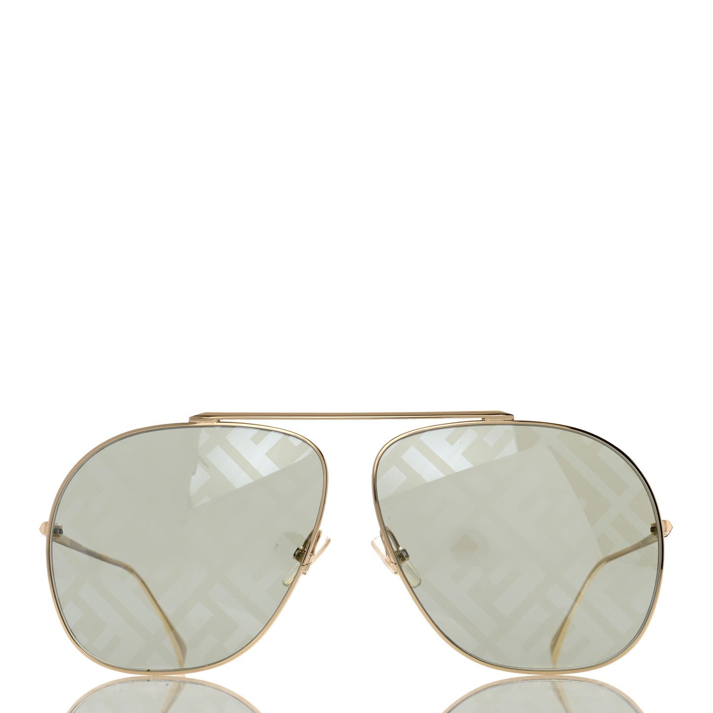 Metal Fendi Forever Aviator Sunglasses FF0407/G/S Gold
