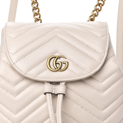Gucci Calfskin Matelasse GG Marmont Flap Backpack White 9 of 9