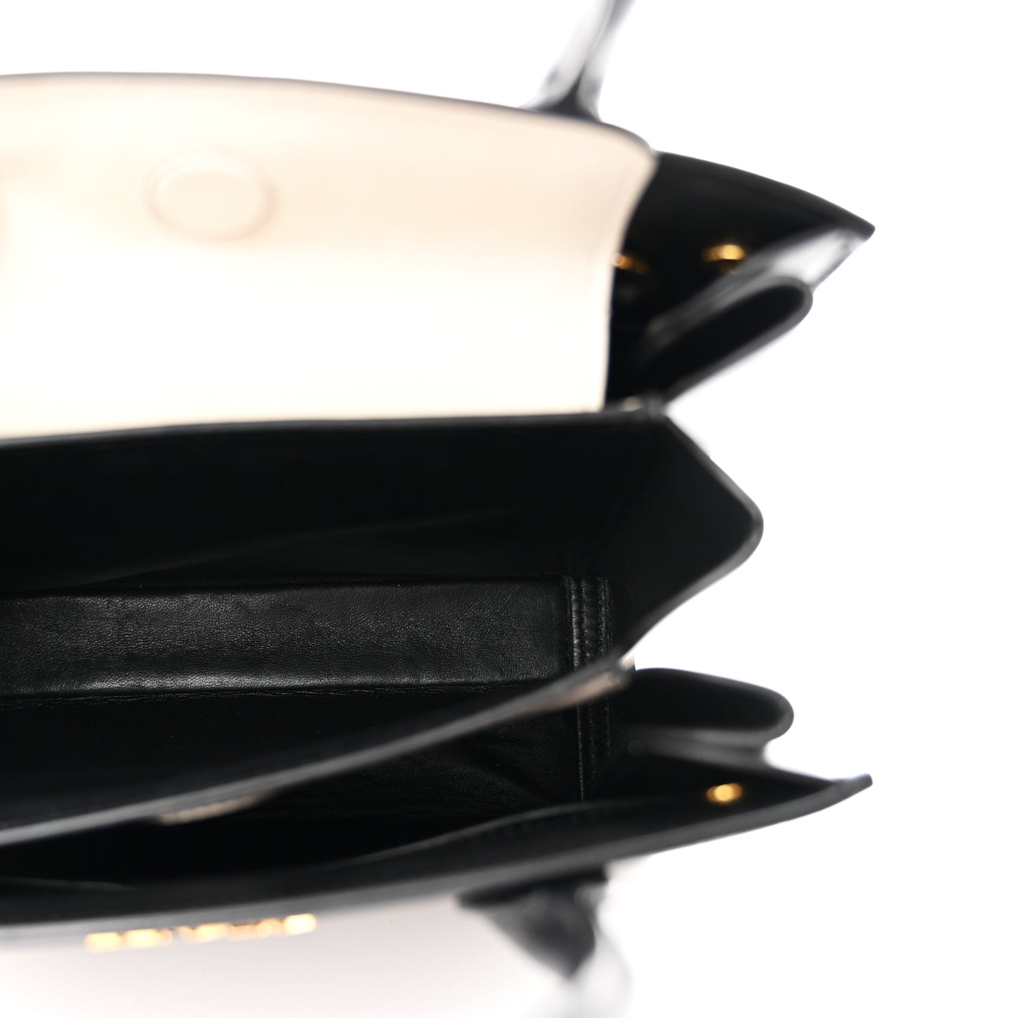 Saffiano City Calfskin Mini Bibliothèque Top Handle Black White
