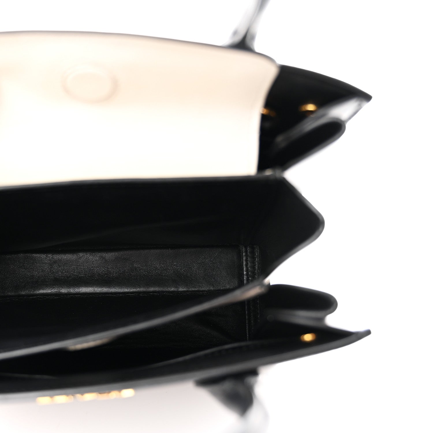Prada Saffiano City Calfskin Mini Bibliothèque Top Handle Black White 6 of 13