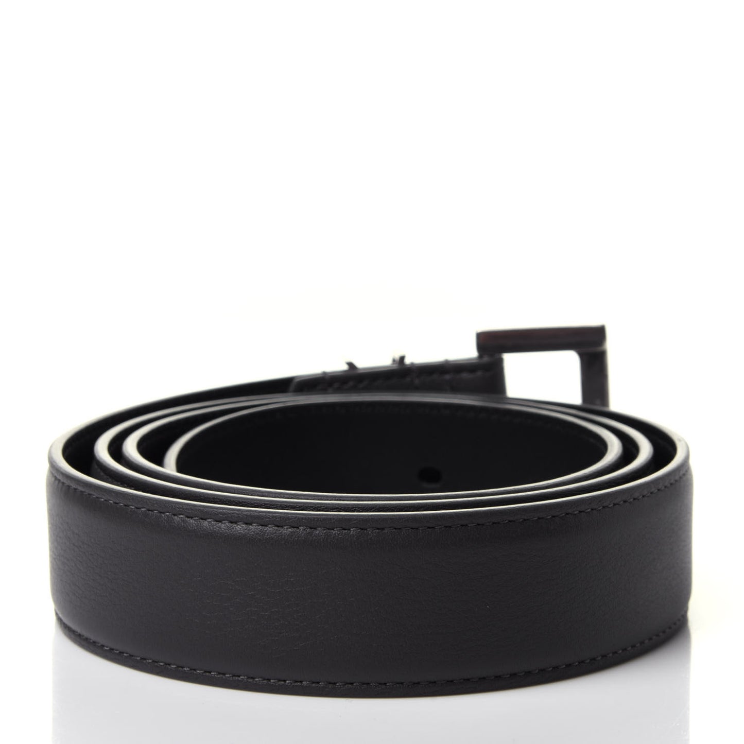 Smooth Calfskin Monogram Square Buckle Belt 90 Storm
