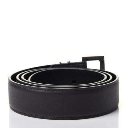 Saint Laurent Smooth Calfskin Monogram Square Buckle Belt 90 Storm 2 of 4