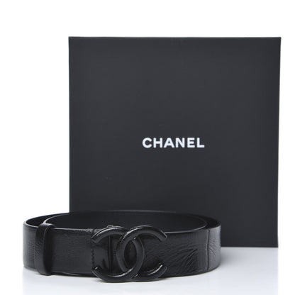 Chanel Glazed Lambskin CC Belt 80 32 Black 5 of 5