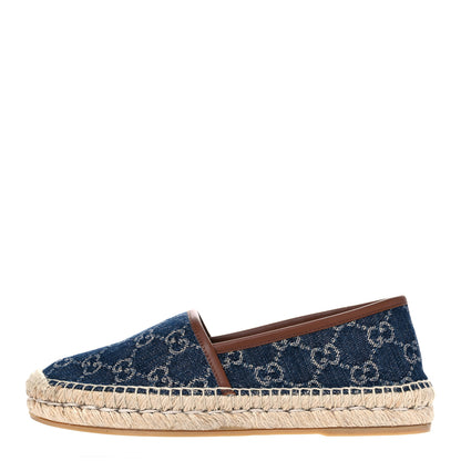 Gucci Denim GG Monogram Espadrilles 37 Blue Tea Cuir 1 of 13