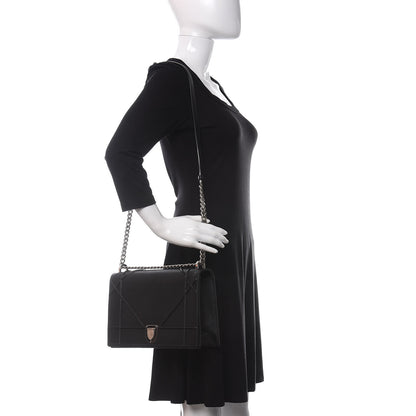 Christian Dior Grained Calfskin Large Diorama Flap Bag Black 2 of 10