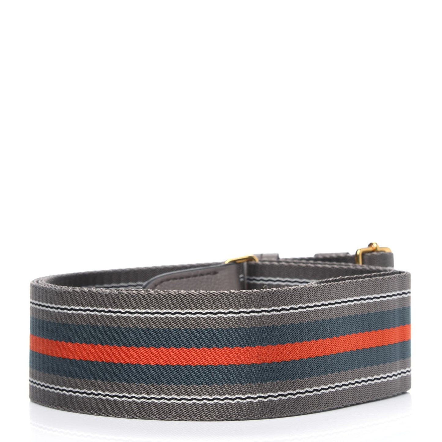 Vitello Daino Striped Fabric Shoulder Strap