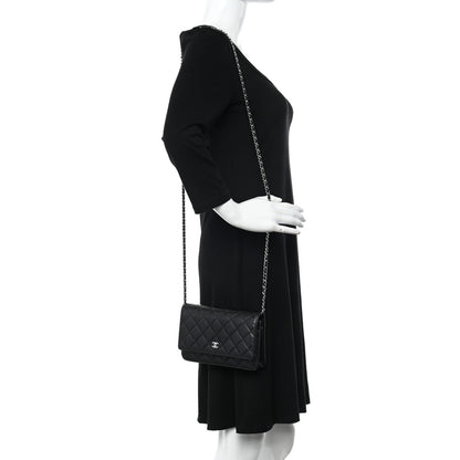 Chanel Caviar Quilted Wallet on Chain WOC Black 2 of 12