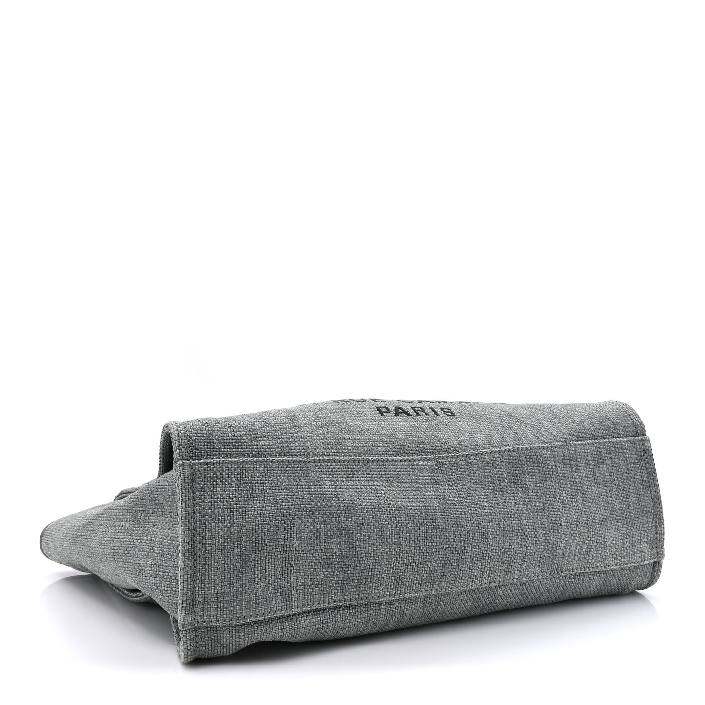 Woven Straw Raffia Large Deauville Tote Grey
