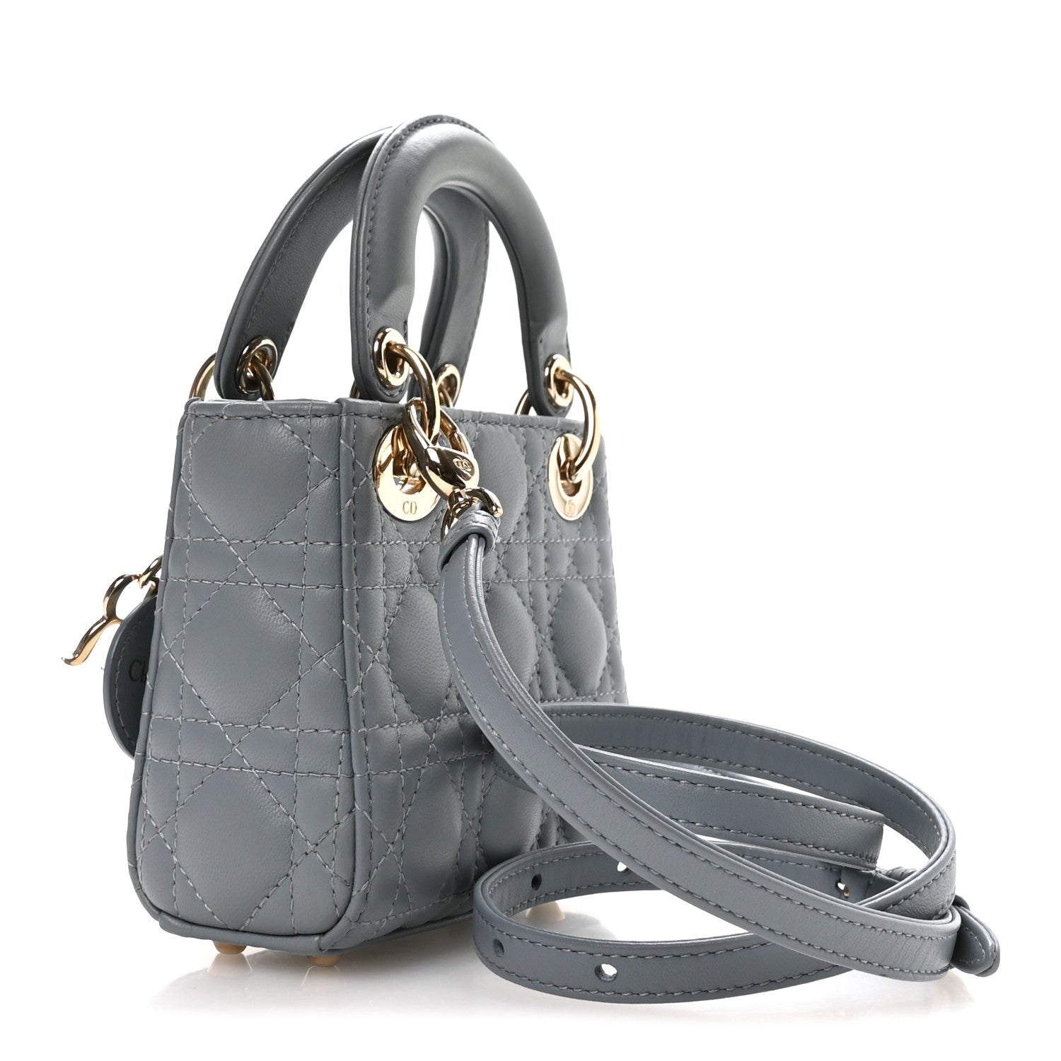 Christian Dior Lambskin Cannage Micro Lady Dior Cloud Blue 3 of 10