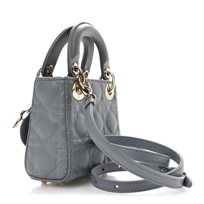 Christian Dior Lambskin Cannage Micro Lady Dior Cloud Blue 3 of 10