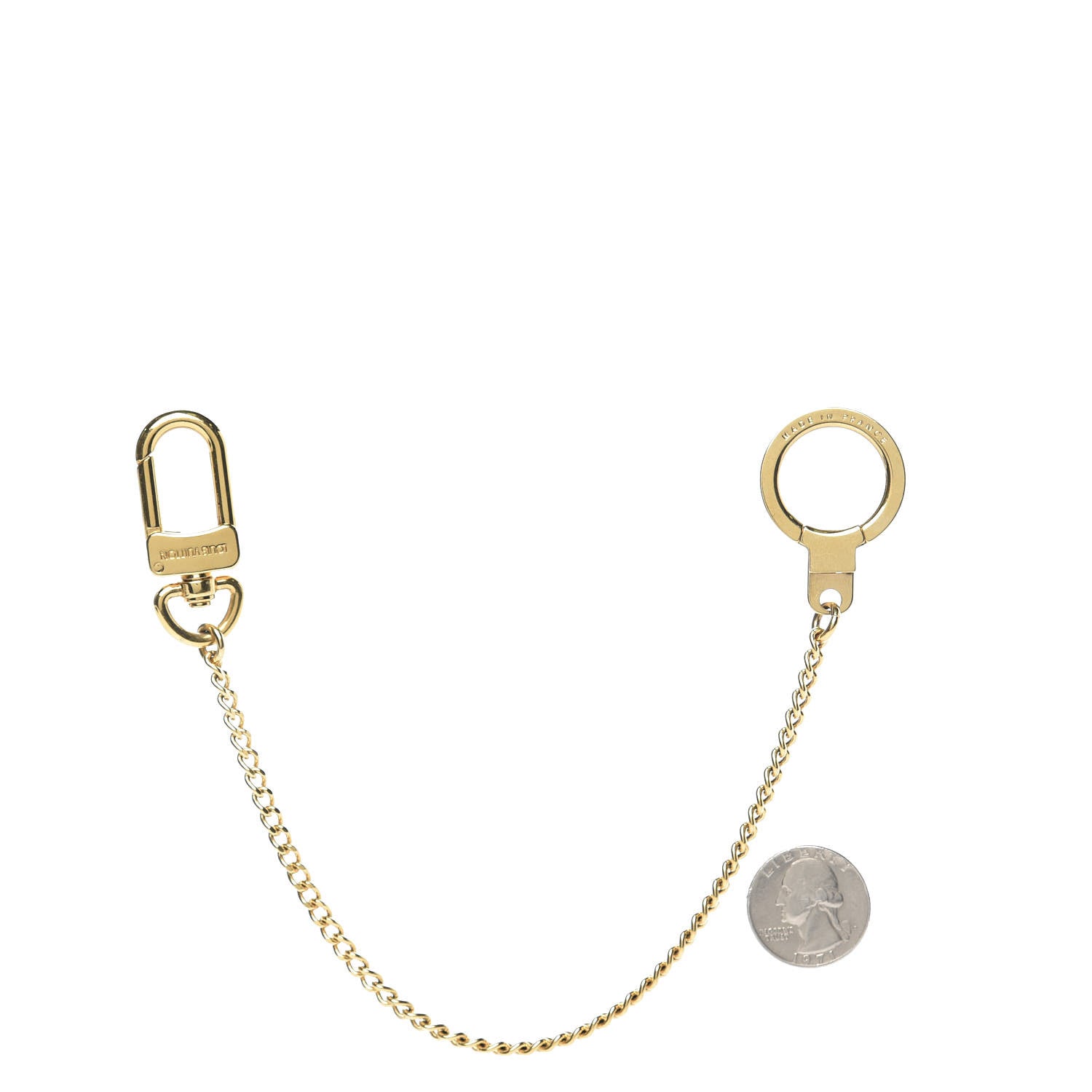 Louis Vuitton Metal Pochette Extender Key Ring Chain Gold 2 of 3