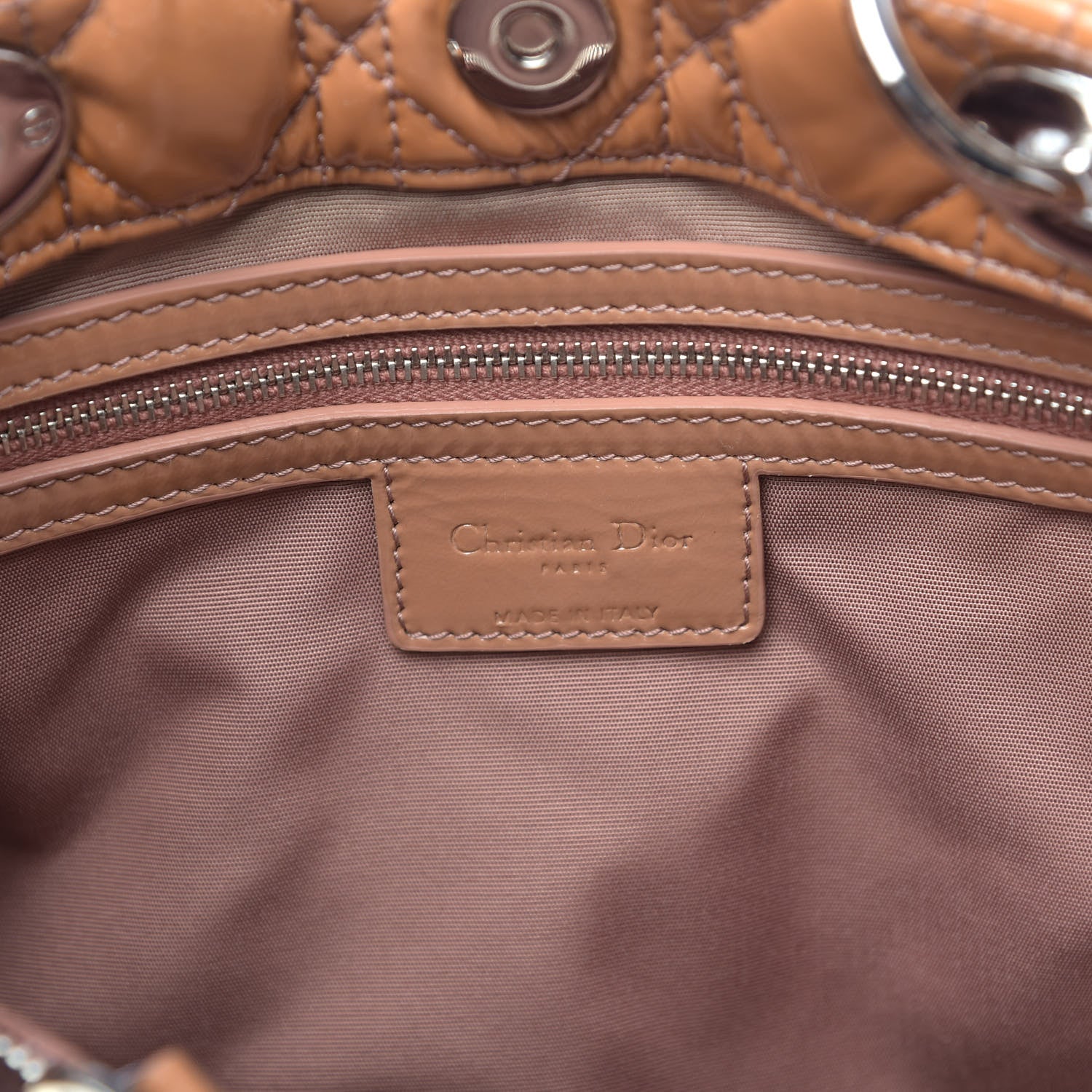 Christian Dior Patent Cannage Medium Dior Soft Shopping Tote Brown 6 of 12
