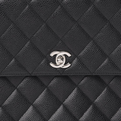 Chanel Caviar Quilted Jumbo Kelly Flap Black 10 of 10
