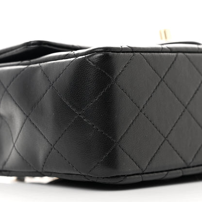 Chanel Lambskin Quilted Mini Top Handle Rectangular Flap Black 9 of 12