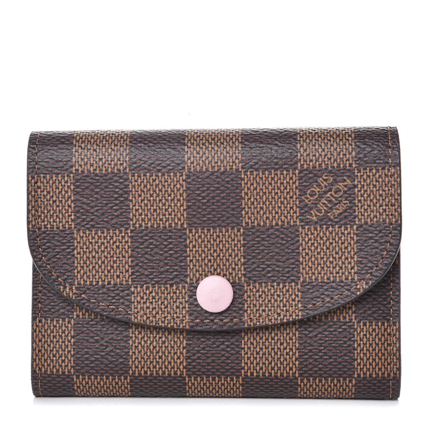 Damier Ebene Rosalie Coin Purse Rose Ballerine