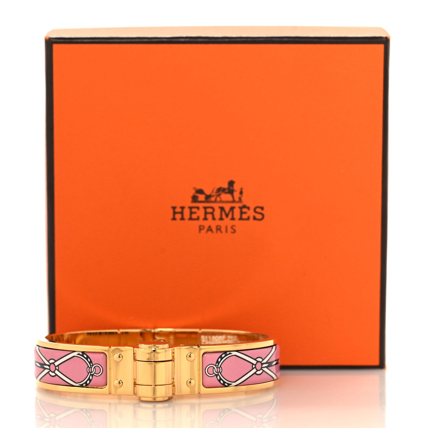 Enamel Printed Narrow Charniere Cuirs Marins Hinged Bracelet S Quadrichromie