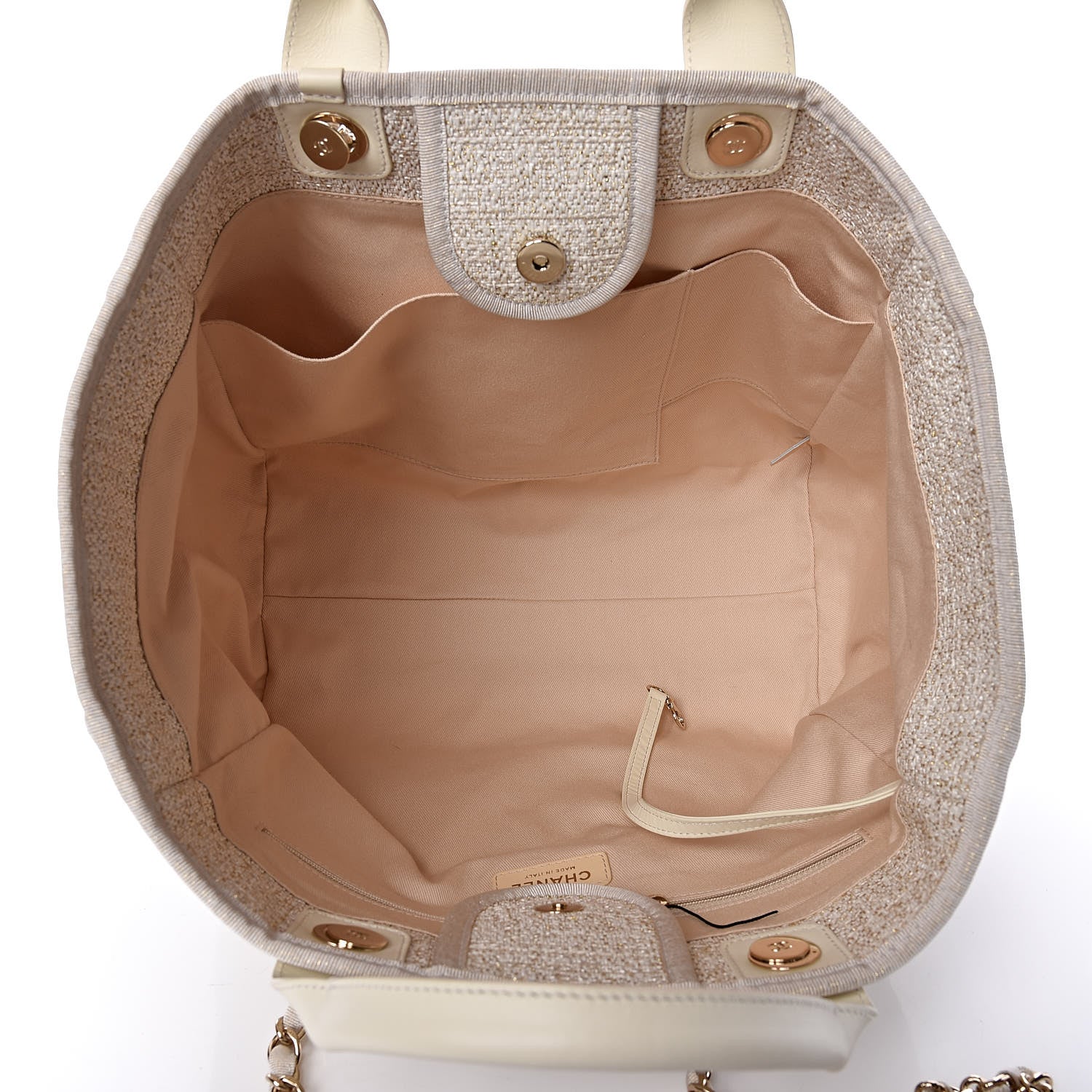 Chanel Canvas Large Deauville Tote Ivory 5 of 9