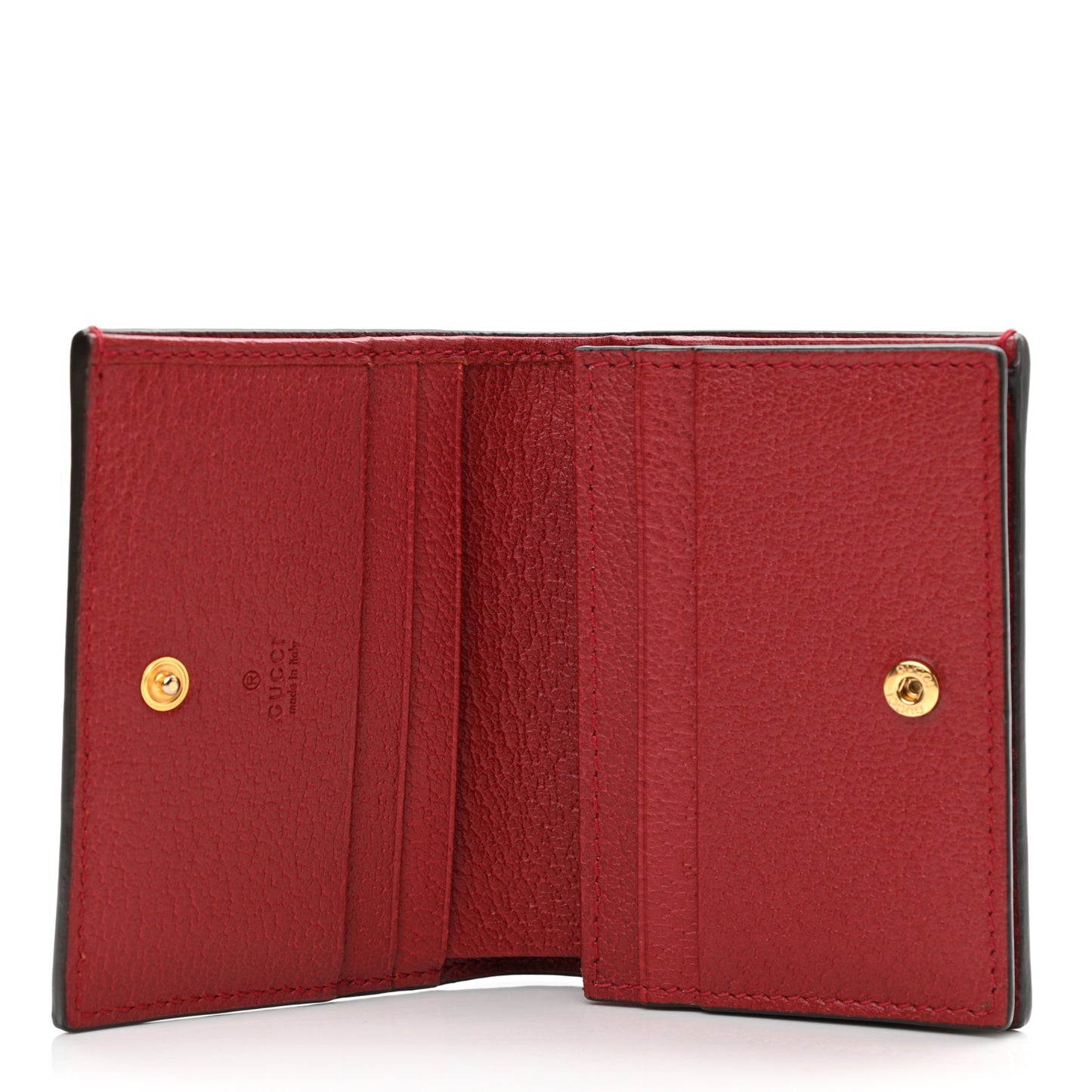 GG Supreme Monogram Flora Web Ophidia Card Case Red