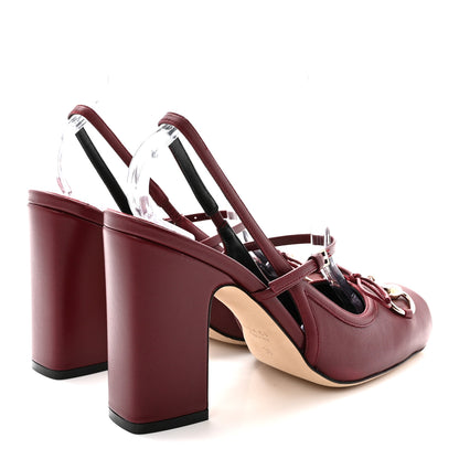 Gucci Nappa Charlotte Horsebit Ballet Mary Jane Pumps 38 Rosso Ancora Red 5 of 10