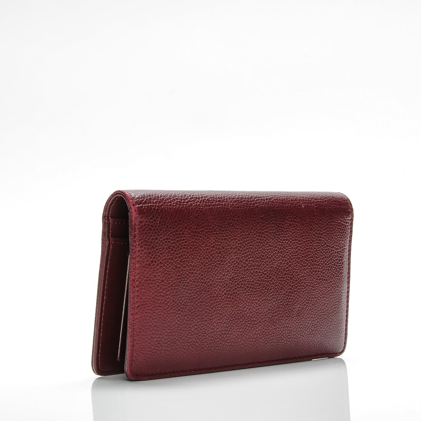 Caviar Timeless CC Yen Wallet Burgundy