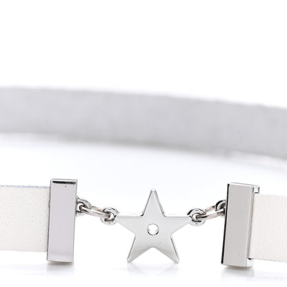 Christian Dior Calfskin Star Dior Logo Choker Necklace White 5 of 5