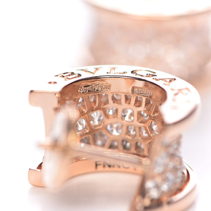 Bulgari 18K Rose Gold Diamond B.Zero1 Huggie Earrings 4 of 5