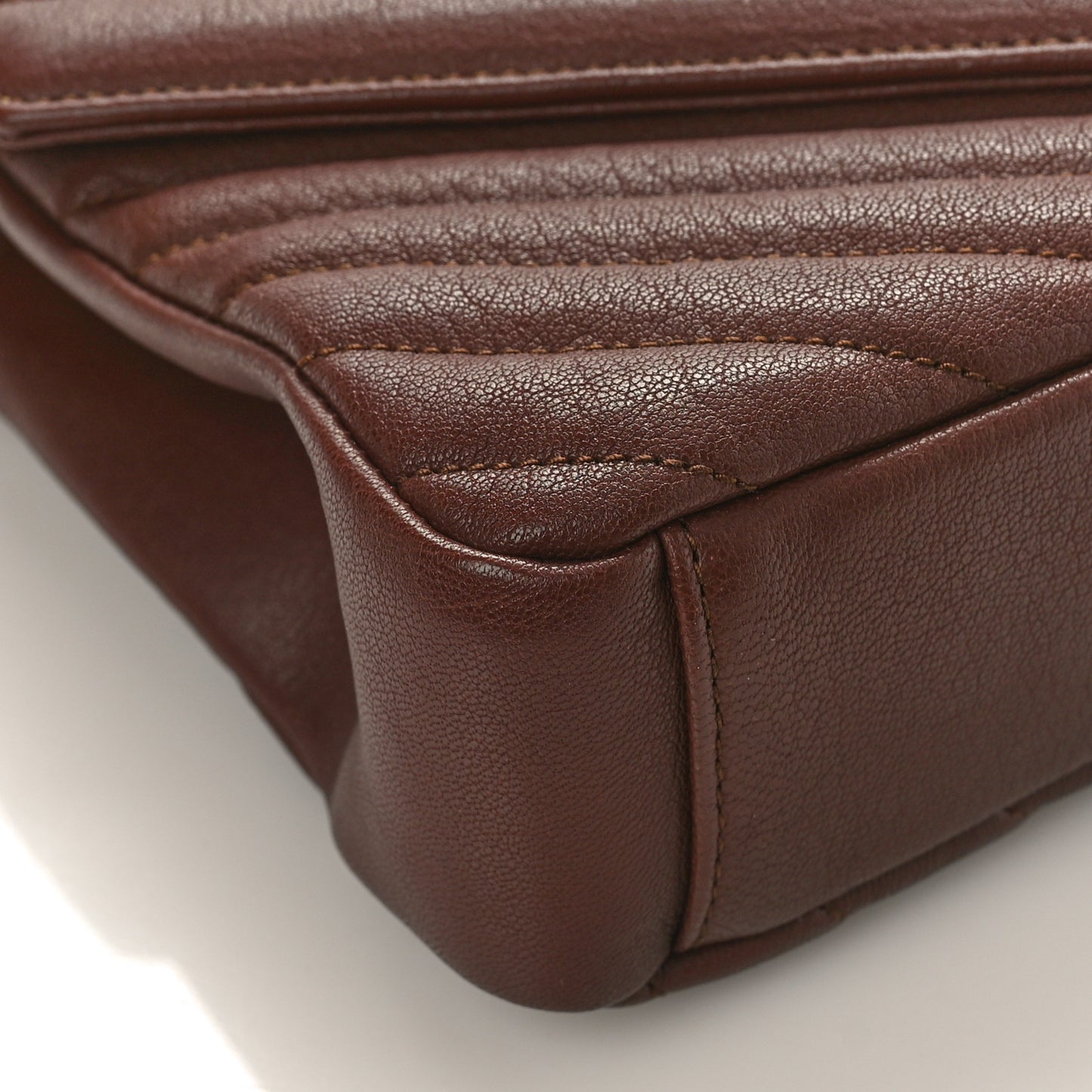 Calfskin Matelasse Chevron Monogram Medium College Bag Brick